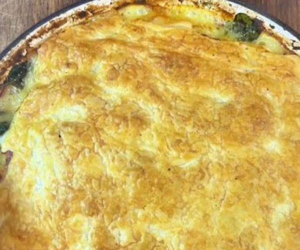 Chicken and Leek Pie cooked