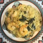 creamy garlic prawn risoni cooked