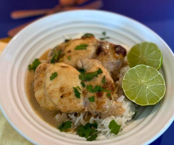 Satay Chicken served