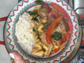 Chicken and Cashew Nut served