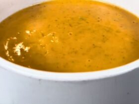 Air Fryer Roast Vegetable Soup served