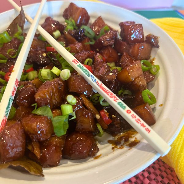 Braised Pork Belly plated