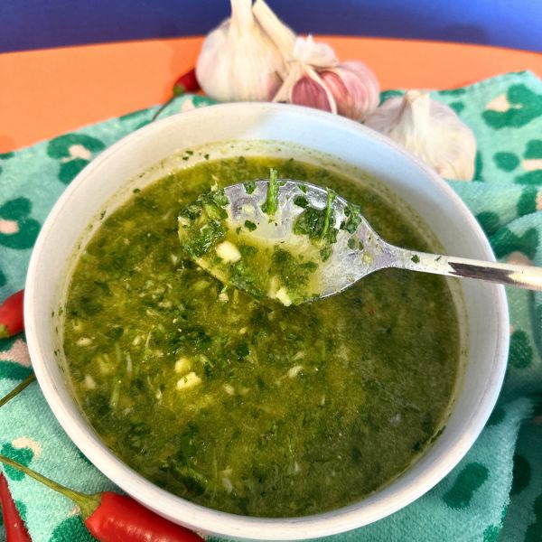 Chimichurri served