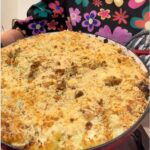 Carbonara Cauliflower Pasta Bake served