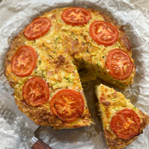 Quiche sliced