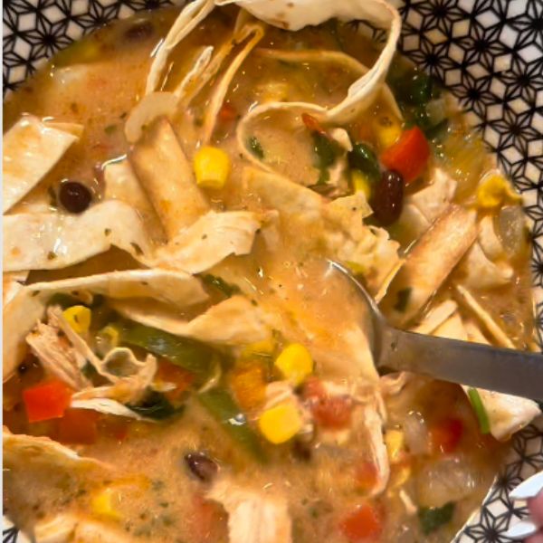 Chicken Tortilla Soup served