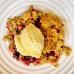 Berry Crumble in dish