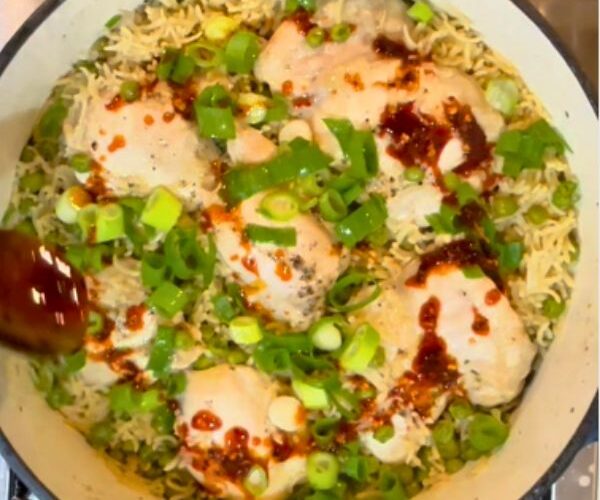 Chicken and Rice in pot cooked