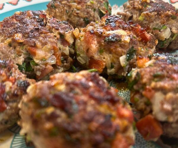 Rissoles cooked on plate