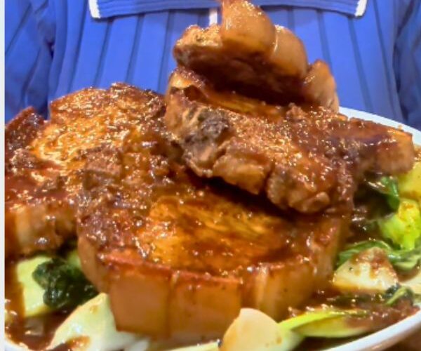 Sticky Pork Chops served on plate