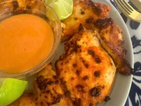 Air Fryer Coconut Chicken served