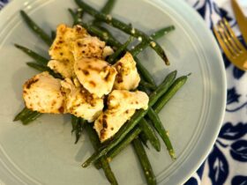 Air Fryer Honey Mustard Chicken plated and served