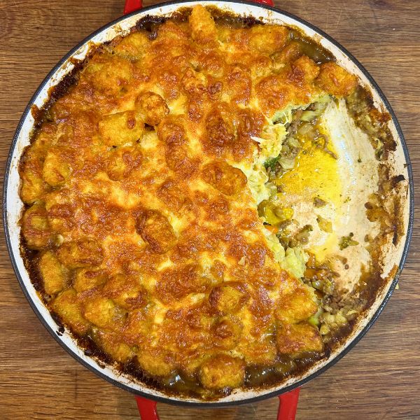 Cottage Shepherds Pie cooked in dish