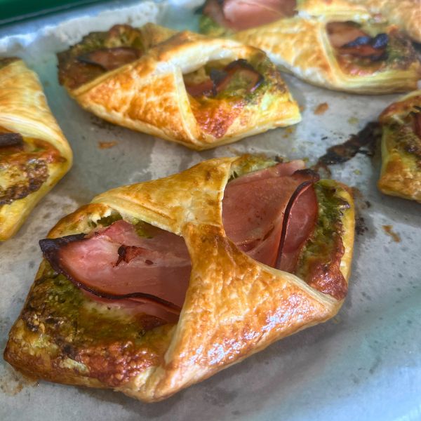 Ham and Cheese Danish cooked on tray