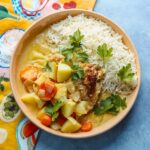 Apricot Chicken in bowl and served