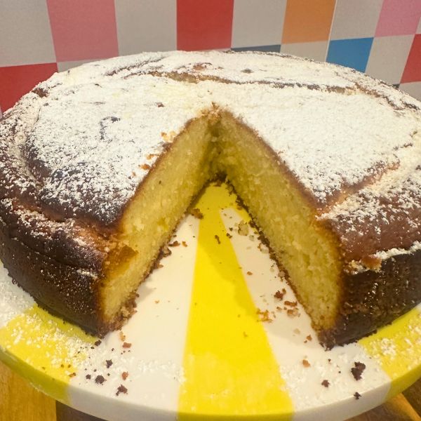 Lemon Cottage Cheese Cake cut
