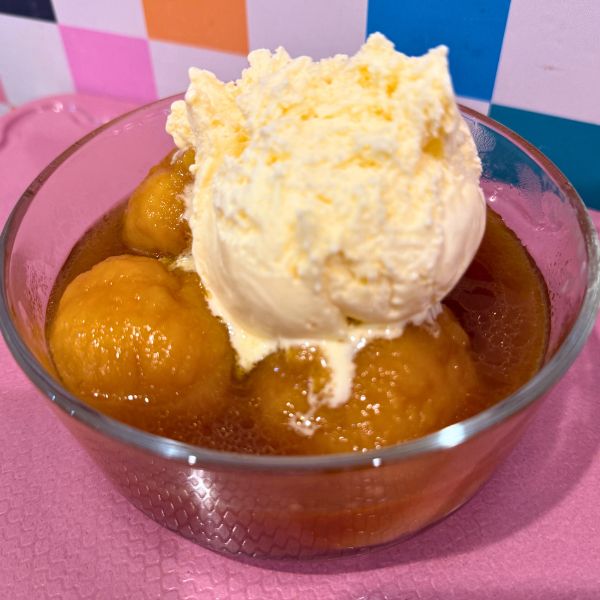 Golden Syrup Dumplings served in bowl