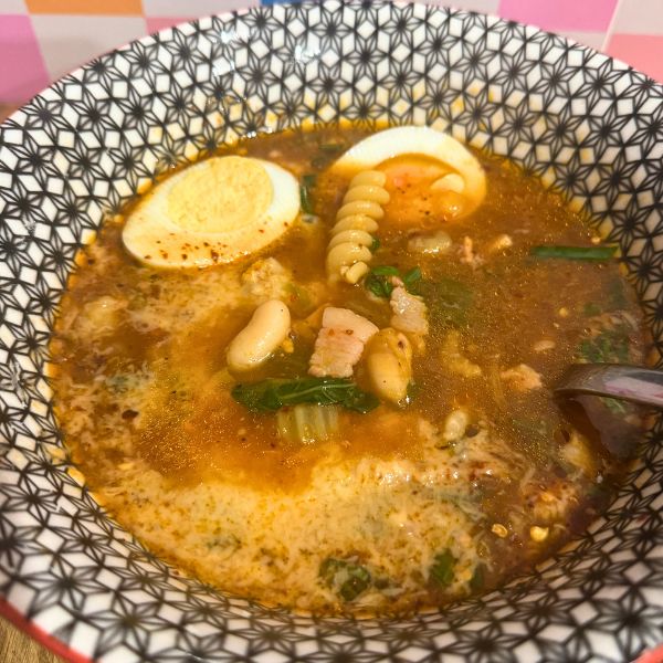 One Pot Bacon & Bean Soup served in bowl