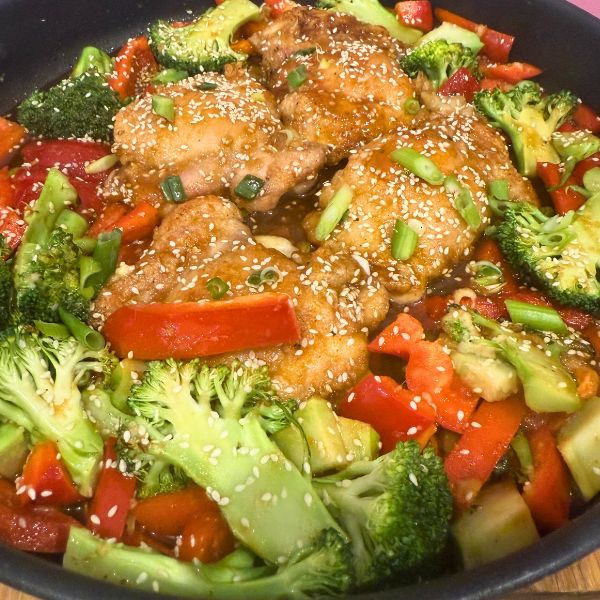 Ginger Chicken cooked in pan