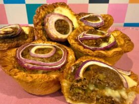 Cheese Burger Muffins Cheese Burger Muffins cooked served on a plate