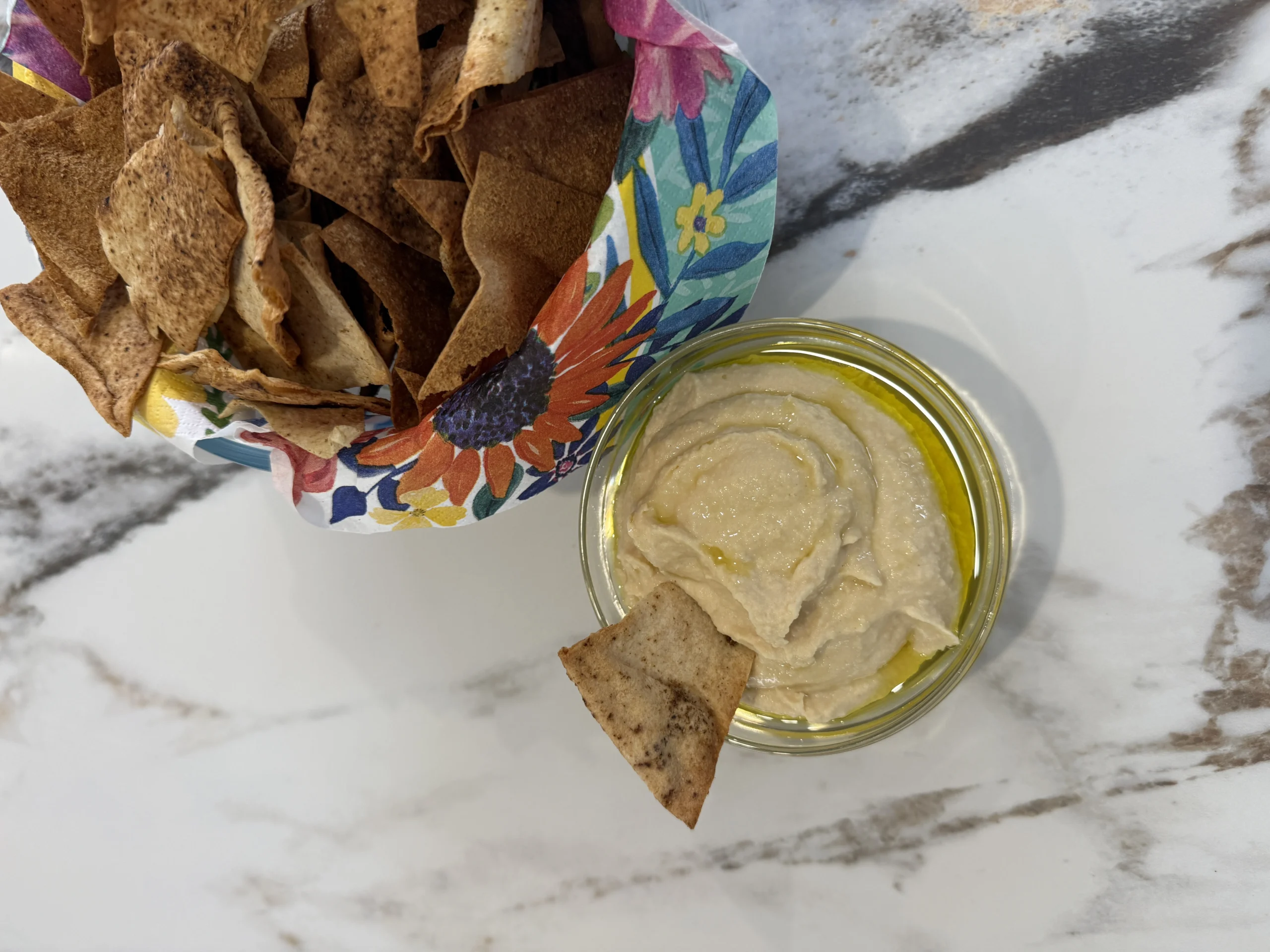 Creamy homemade hummus in a bowl